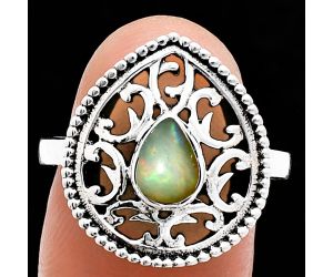 Ethiopian Opal Ring size-8 EXR03426 R-1038, 7x5 mm