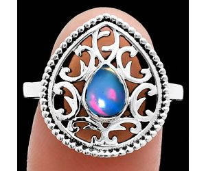 Ethiopian Opal Ring size-9 EXR03432 R-1038, 7x5 mm