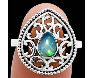 Ethiopian Opal Ring size-8 EXR03433 R-1038, 7x5 mm