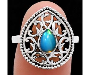 Ethiopian Opal Ring size-8 EXR03436 R-1038, 7x5 mm