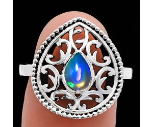 Ethiopian Opal Ring size-9 EXR03437 R-1038, 7x5 mm