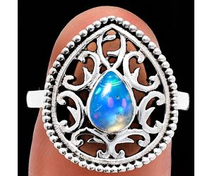 Ethiopian Opal Ring size-7 EXR03438 R-1038, 7x5 mm