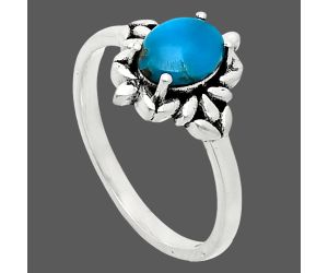 Sleeping Beauty Turquoise Ring size-6 EXR03439 R-1721, 7x5 mm