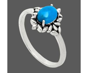 Sleeping Beauty Turquoise Ring size-8 EXR03441 R-1721, 7x5 mm