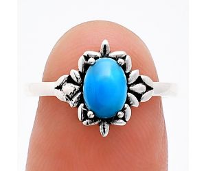 Sleeping Beauty Turquoise Ring size-6 EXR03442 R-1721, 7x5 mm