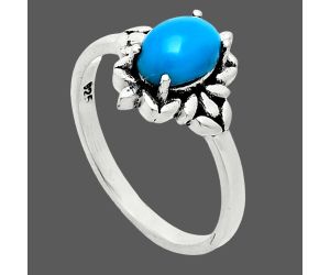 Sleeping Beauty Turquoise Ring size-6 EXR03442 R-1721, 7x5 mm