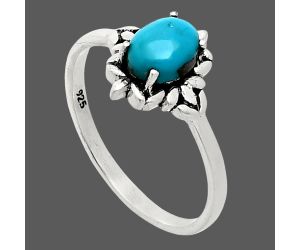 Sleeping Beauty Turquoise Ring size-9 EXR03444 R-1721, 7x5 mm