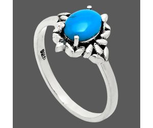 Sleeping Beauty Turquoise Ring size-7 EXR03447 R-1721, 7x5 mm