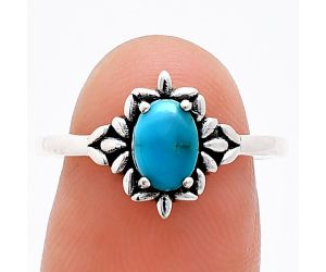 Sleeping Beauty Turquoise Ring size-8 EXR03448 R-1721, 7x5 mm