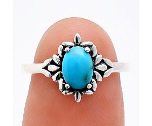 Sleeping Beauty Turquoise Ring size-6 EXR03449 R-1721, 7x5 mm