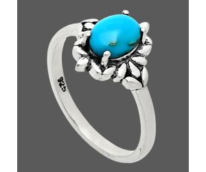 Sleeping Beauty Turquoise Ring size-6 EXR03449 R-1721, 7x5 mm