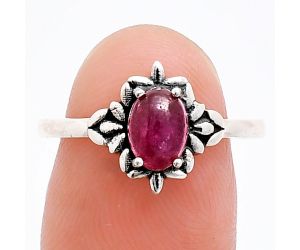 Ruby Glassfield Ring size-8 EXR03453 R-1721, 7x5 mm