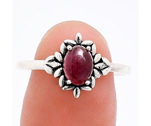 Ruby Glassfield Ring size-9 EXR03455 R-1721, 7x5 mm