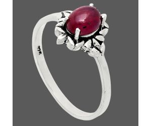 Ruby Glassfield Ring size-9 EXR03455 R-1721, 7x5 mm