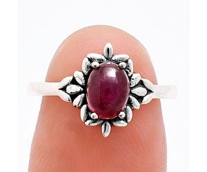 Ruby Glassfield Ring size-6 EXR03457 R-1721, 7x5 mm