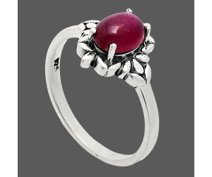 Ruby Glassfield Ring size-6 EXR03457 R-1721, 7x5 mm