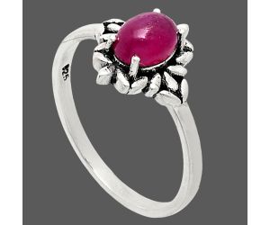 Ruby Glassfield Ring size-8 EXR03459 R-1721, 7x5 mm