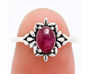 Ruby Glassfield Ring size-6 EXR03460 R-1721, 7x5 mm