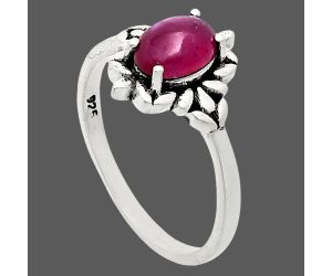 Ruby Glassfield Ring size-6 EXR03460 R-1721, 7x5 mm