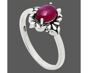 Ruby Glassfield Ring size-7 EXR03461 R-1721, 7x5 mm