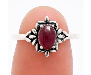 Ruby Glassfield Ring size-7 EXR03463 R-1721, 7x5 mm