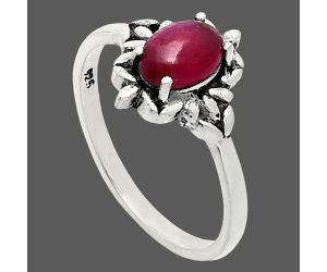 Ruby Glassfield Ring size-7 EXR03463 R-1721, 7x5 mm