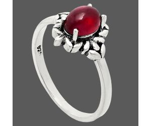 Ruby Glassfield Ring size-7 EXR03464 R-1721, 7x5 mm