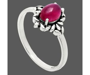 Ruby Glassfield Ring size-8 EXR03466 R-1721, 7x5 mm