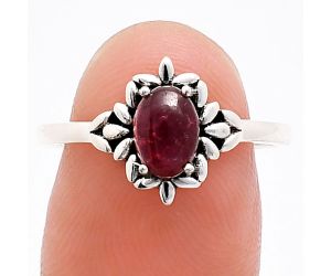 Ruby Glassfield Ring size-8 EXR03467 R-1721, 7x5 mm