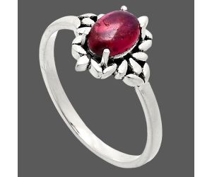 Ruby Glassfield Ring size-8 EXR03467 R-1721, 7x5 mm