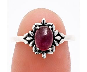 Ruby Glassfield Ring size-6 EXR03468 R-1721, 7x5 mm