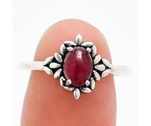 Ruby Glassfield Ring size-9 EXR03471 R-1721, 7x5 mm