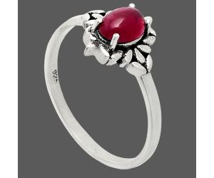 Ruby Glassfield Ring size-9 EXR03471 R-1721, 7x5 mm