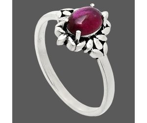 Ruby Glassfield Ring size-7 EXR03473 R-1721, 7x5 mm