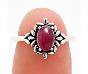 Ruby Glassfield Ring size-7 EXR03474 R-1721, 7x5 mm