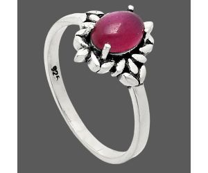 Ruby Glassfield Ring size-7 EXR03474 R-1721, 7x5 mm