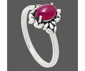 Ruby Glassfield Ring size-8 EXR03475 R-1721, 7x5 mm