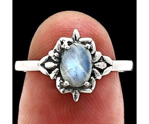 Rainbow Moonstone Ring size-7 EXR03494 R-1721, 7x5 mm