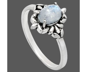 Rainbow Moonstone Ring size-7 EXR03494 R-1721, 7x5 mm