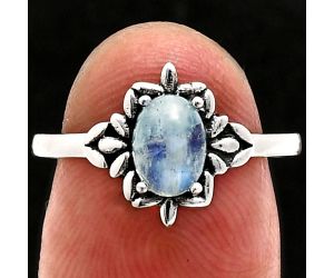 Rainbow Moonstone Ring size-7 EXR03495 R-1721, 7x5 mm