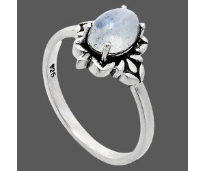 Rainbow Moonstone Ring size-7 EXR03495 R-1721, 7x5 mm