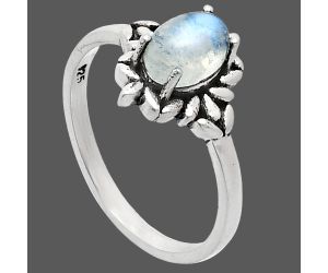 Rainbow Moonstone Ring size-7 EXR03496 R-1721, 7x5 mm