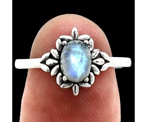 Rainbow Moonstone Ring size-8 EXR03500 R-1721, 7x5 mm