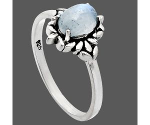 Rainbow Moonstone Ring size-8 EXR03500 R-1721, 7x5 mm