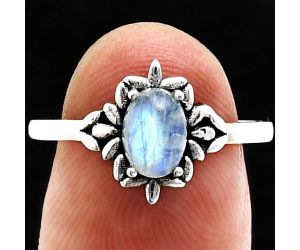 Rainbow Moonstone Ring size-8 EXR03501 R-1721, 7x5 mm