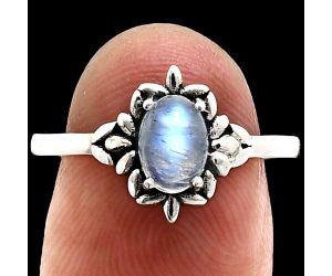 Rainbow Moonstone Ring size-8 EXR03503 R-1721, 7x5 mm