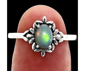 Ethiopian Opal Ring size-8 EXR03526 R-1721, 7x5 mm