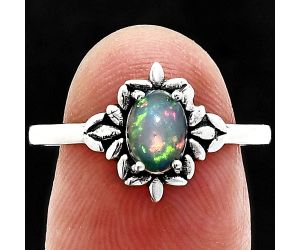 Ethiopian Opal Ring size-9 EXR03531 R-1721, 7x5 mm