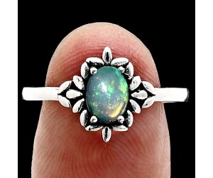 Ethiopian Opal Ring size-9 EXR03532 R-1721, 7x5 mm