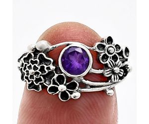 African Amethyst Ring size-9 EXR03544 R-1041, 5x5 mm